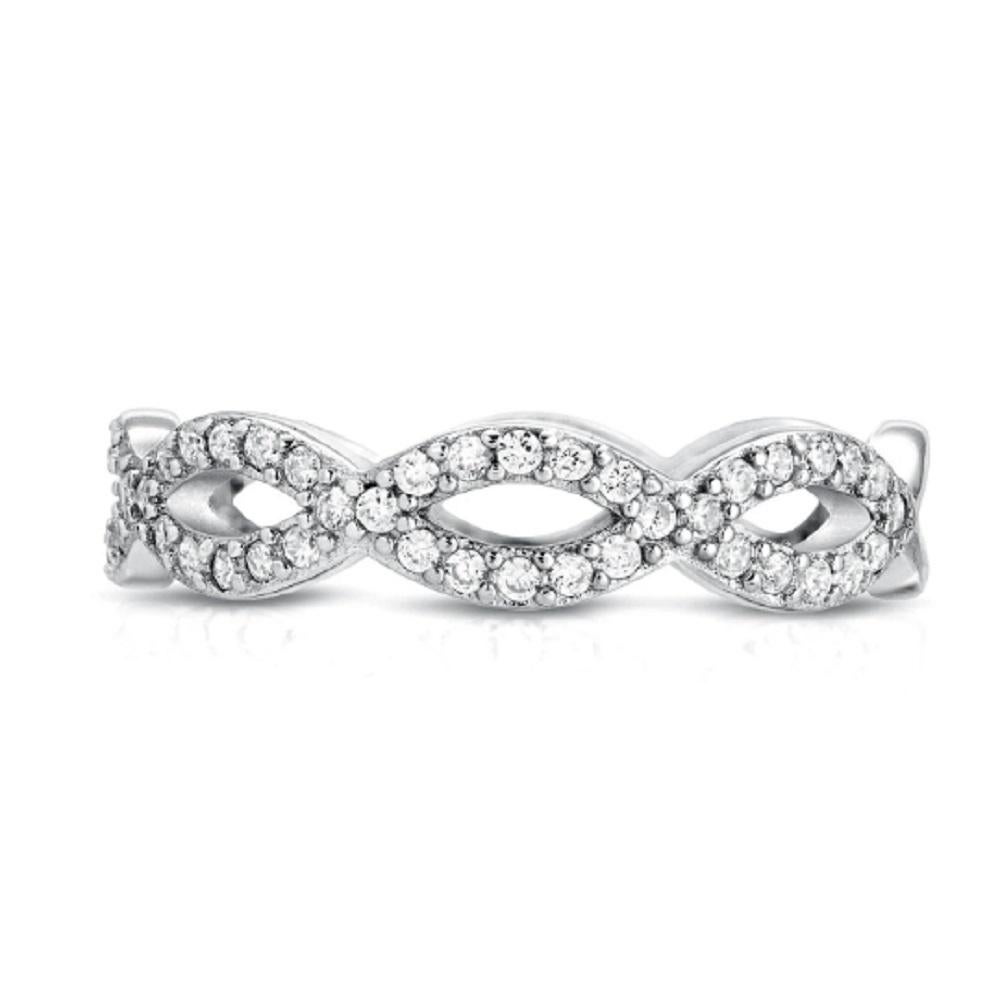 For Sale:  0.35 Carat Intertwined Round Cut Natural Diamond Ring 2