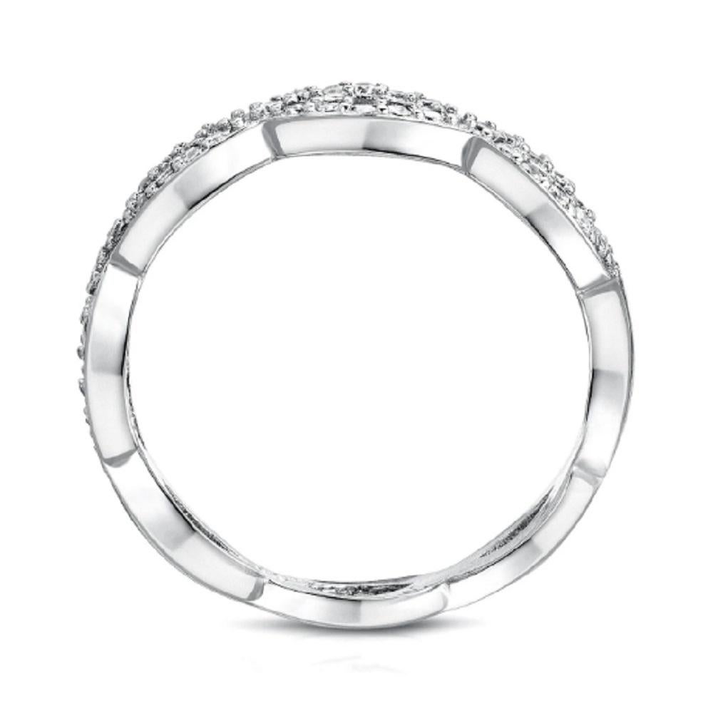 For Sale:  0.35 Carat Intertwined Round Cut Natural Diamond Ring 3