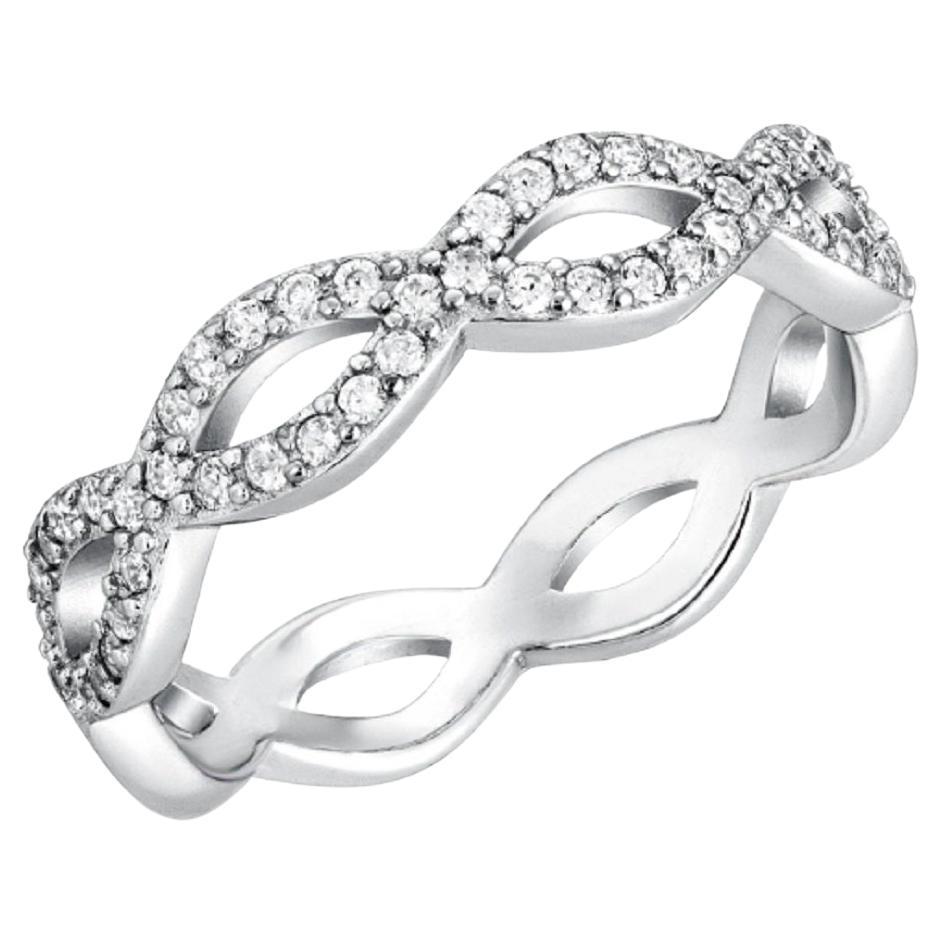 0.35 Carat Intertwined Round Cut Natural Diamond Ring