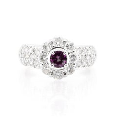 Vintage 0.35 Carat Natural Color-Changing Alexandrite Ring Set in Platinum