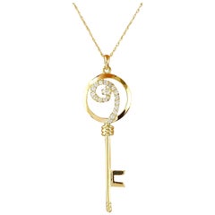 0.35 Carat Natural Diamond 14 Karat Solid Yellow Gold Pendant Necklace