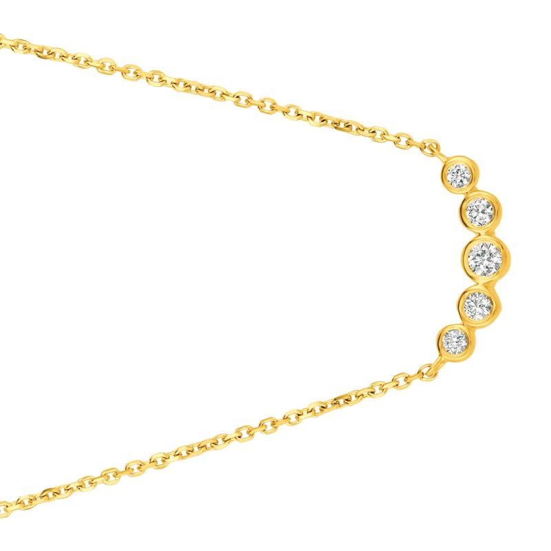 0,35 Karat natürlicher Diamant Lünette Halskette Anhänger 14 Karat Gelbgold G SI (Zeitgenössisch) im Angebot