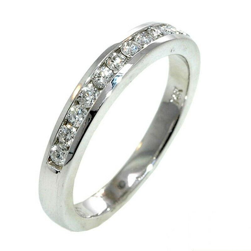 For Sale:  0.35 Carat Natural Diamond Channel Band Ring G SI 14K White Gold 2
