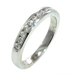 0,35 Karat natürlicher Diamant Channel Band Ring G SI 14K Weißgold