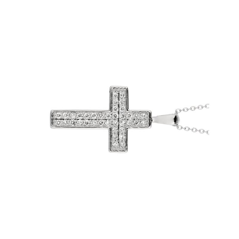 0.35 Carat Natural Diamond Cross Necklace 14K White Gold G SI 18 inches chain

100% Natural Diamonds, Not Enhanced in any way Round Cut Diamond Necklace  
0.35CT
G-H 
SI  
14K White Gold    Pave style  3.00 gram
1 inch in height, 1/2 inch in