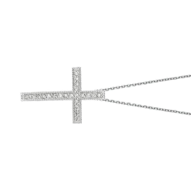 0.35 Carat Natural Diamond Cross Pendant Necklace 14K White Gold G SI 18'' chain

100% Natural Diamonds, Not Enhanced in any way Round Cut Diamond Necklace
0.35CT
G-H
SI
14K White Gold Prong style 2.7 gram
1 1/8 inch in height, 3/4 inch in width
22