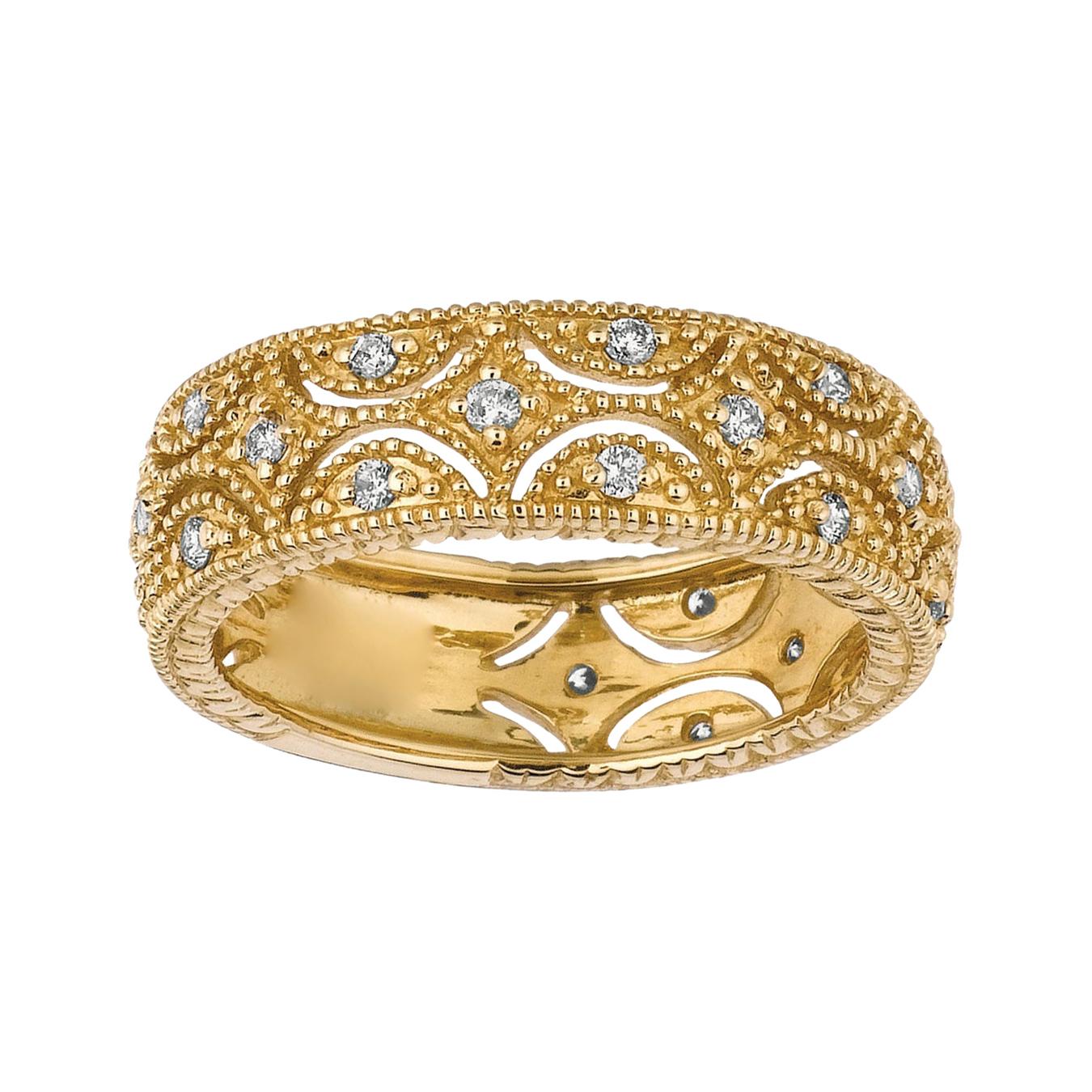 0.35 Carat Natural Diamond Eternity Band Ring G-H SI 14 Karat Yellow Gold