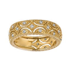 0,35 Karat natürlicher Diamant Eternity Band Ring G-H SI 14 Karat Gelbgold