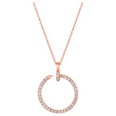 Collana con diamanti naturali da 0,35 carati in oro rosa 14 carati G SI