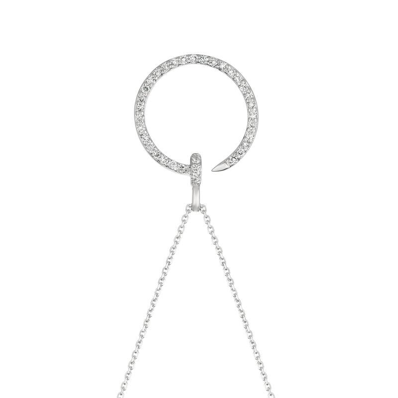 Contemporaneo Collana con diamanti naturali da 0,35 carati in oro bianco 14 carati G SI in vendita