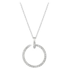 Collana con diamanti naturali da 0,35 carati in oro bianco 14 carati G SI