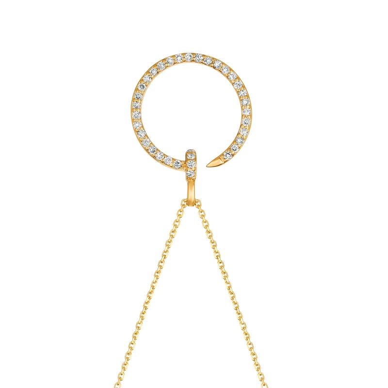 Contemporaneo Collana di diamanti naturali da 0,35 carati in oro giallo 14 carati G SI in vendita