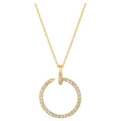 Collana di diamanti naturali da 0,35 carati in oro giallo 14 carati G SI