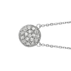0.35 Carat Natural Diamond Round Necklace Pendant 14 Karat White Gold G SI