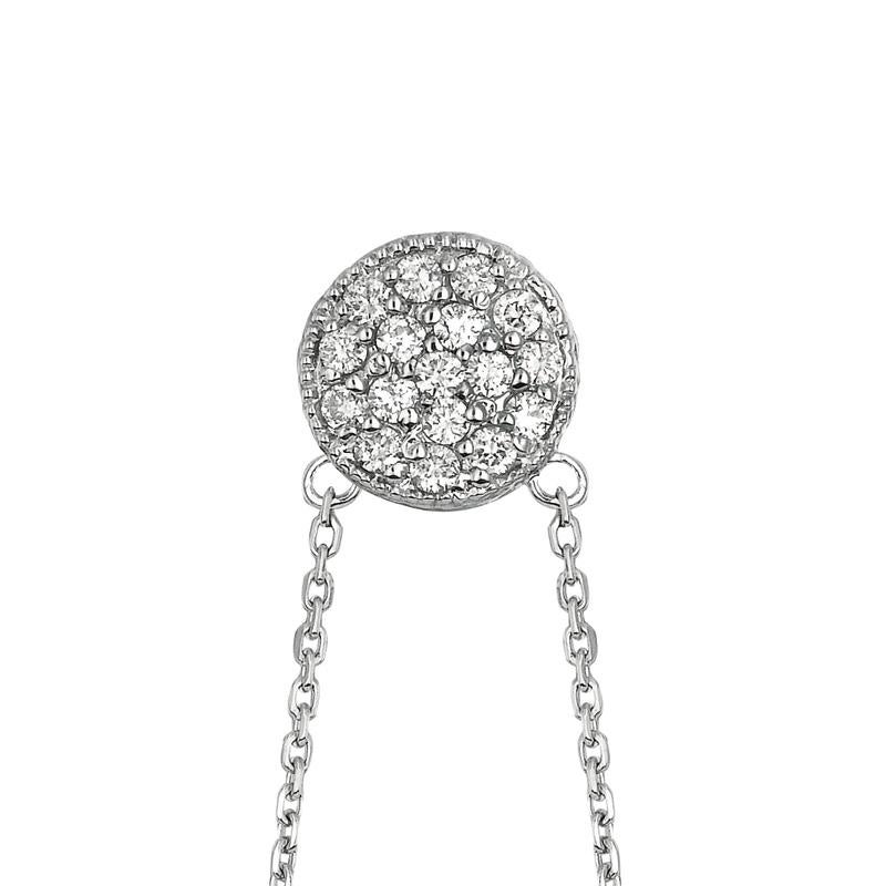 Contemporary 0.35 Carat Natural Diamond Round Necklace Pendant 14 Karat White Gold G SI For Sale