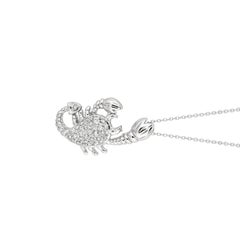 0,35 Karat natürlicher Diamant Skorpion Halskette Anhänger 14 Karat Weißgold G SI