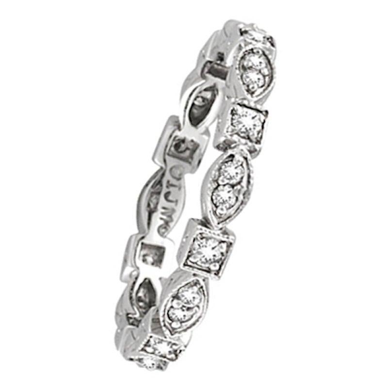 For Sale:  0.35 Carat Natural Diamond Stackable Stack Band Ring G SI 14 Karat White Gold 2