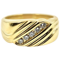 0.35 Carat Round Brilliant Diamond Ring 14 Karat Yellow Gold