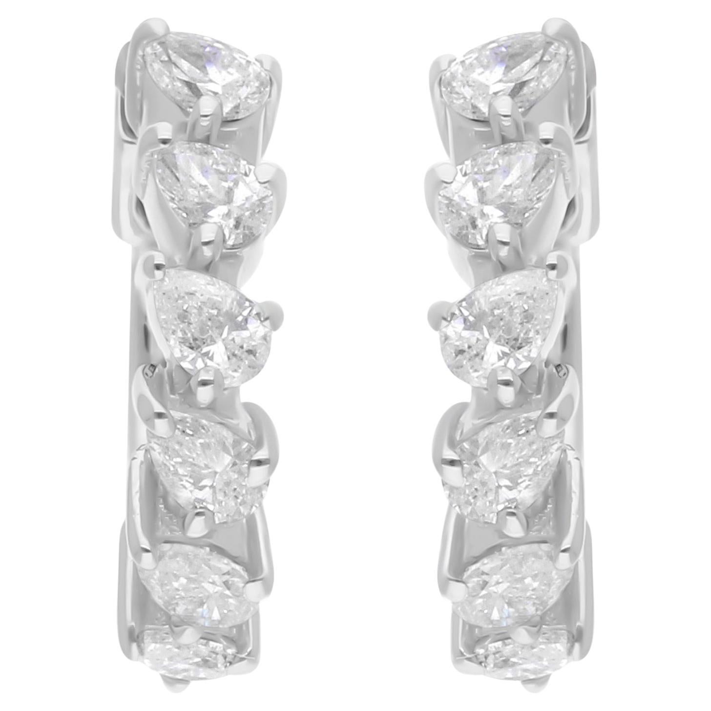0.35 Carat SI/H Diamant taille poire brillant Boucles d
oreilles or blanc 18 carats