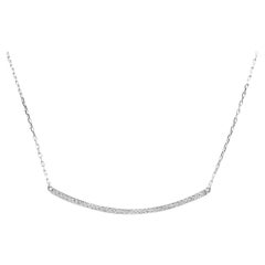 0.35 Carat Stunning 14 Karat Solid White Gold Diamond Necklace