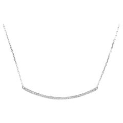 Superbe collier en or blanc massif 14 carats avec diamants de 0,35 carat