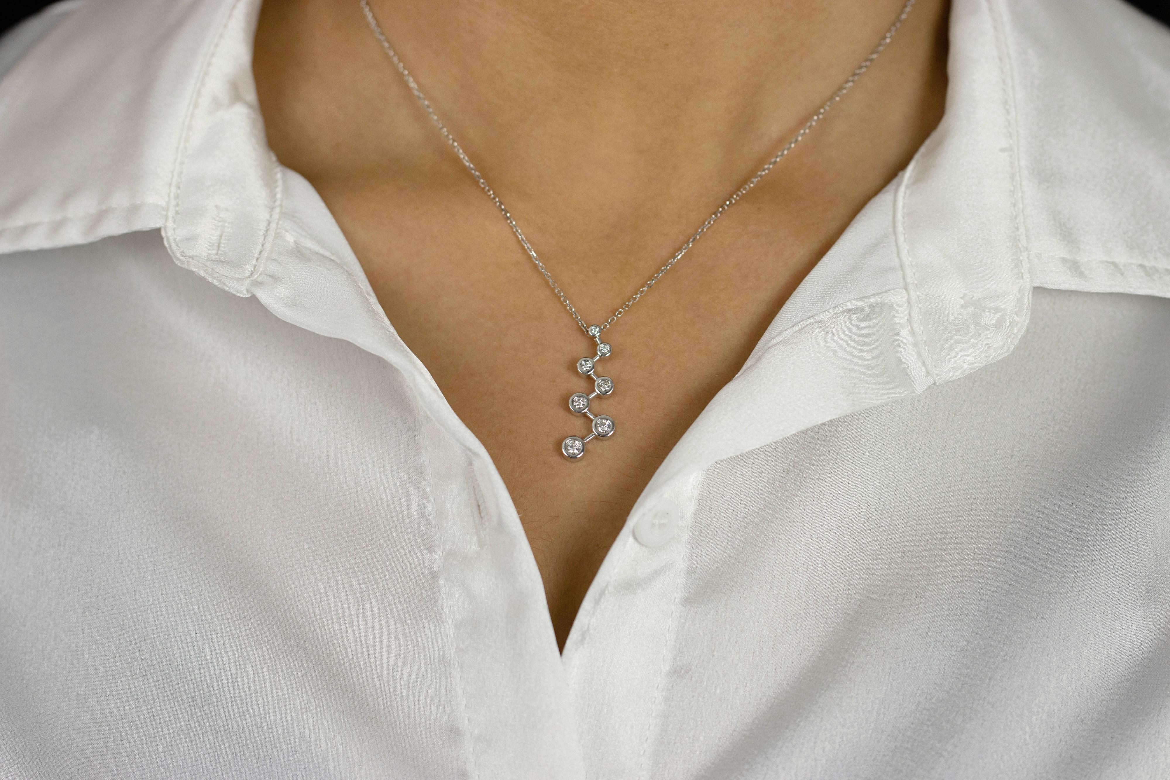 Contemporary Roman Malakov 0.35 Carat Round Graduating Diamond Constellation Pendant Necklace For Sale