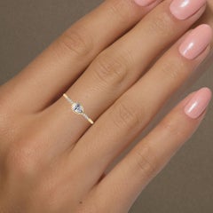 0.35 CT Bezel Set East West Pear Diamond Ring in 14K Gold Diamond