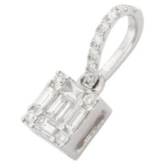 0.35 ct Diamond Wedding Pendant Necklace For Her Studded in 14K White Gold