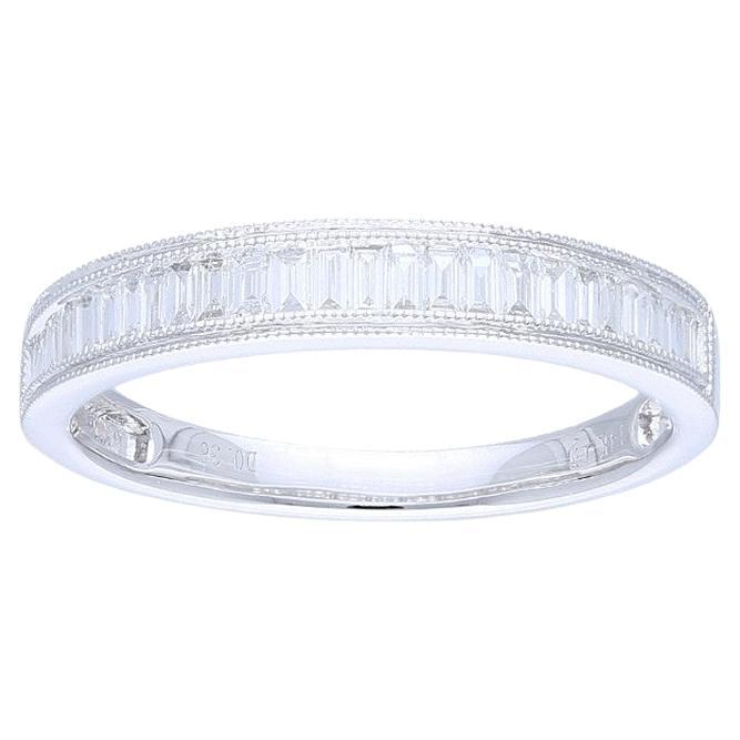 0.35 Ct Diamonds in 14K White Gold Wedding Band 1981 Classic Collection Ring For Sale