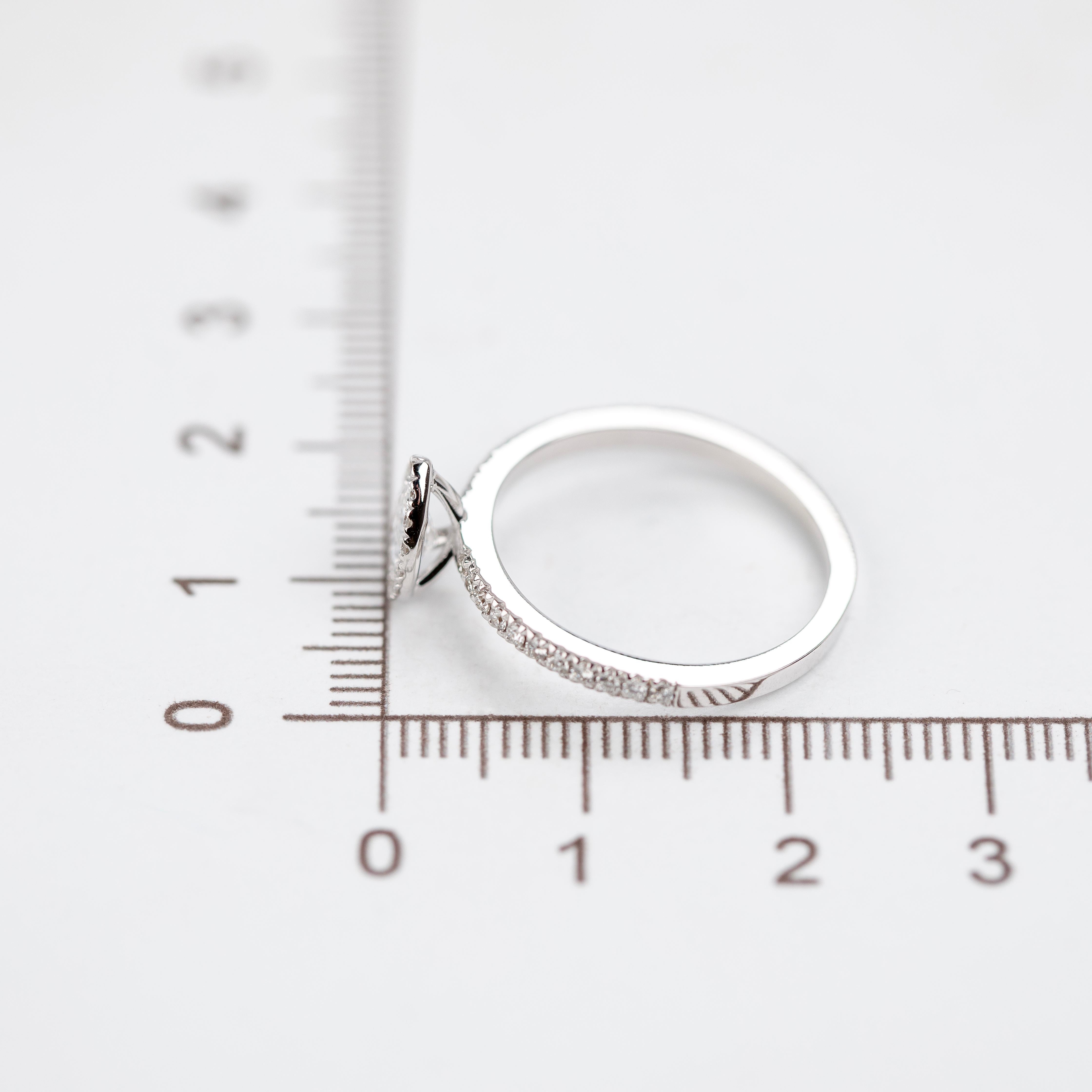 For Sale:  0.35 ct Drop Cut Diamond Solitaire, Diamond Solitaire Ring with Edge Stone 11