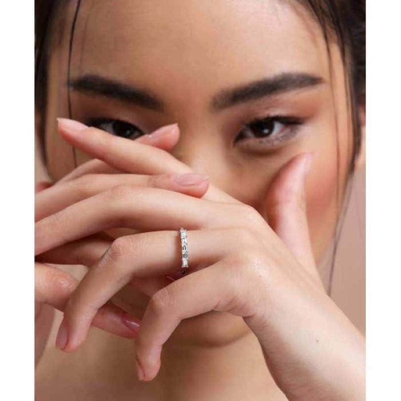 0,35 Karat Baguette-Diamant-Ring mit 5 Steinen Damen im Angebot