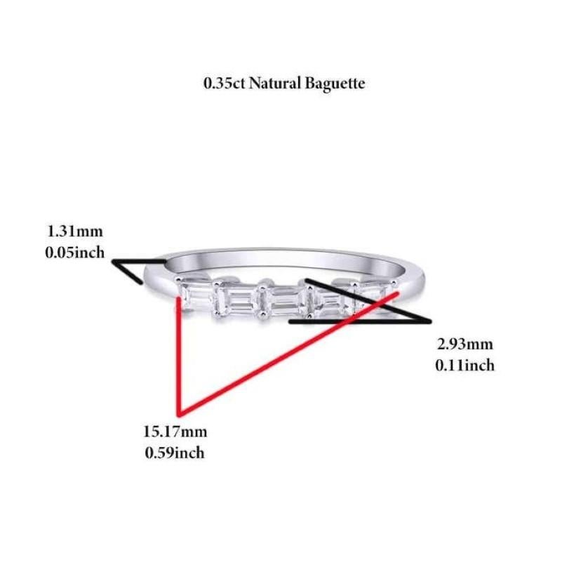 0,35 Karat Baguette-Diamant-Ring mit 5 Steinen im Angebot 2