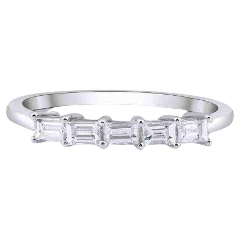 0,35 Karat Baguette-Diamant-Ring mit 5 Steinen im Angebot