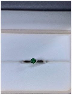 0.35ct Colombian Emerald Solitaire Engagement Ring In Platinum