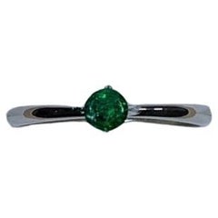 0.35ct Colombian Emerald Solitaire Engagement Ring In Platinum