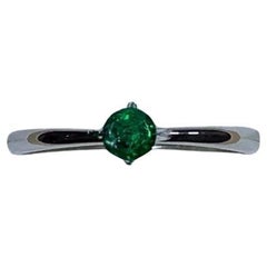 0.35ct Colombian Emerald Solitaire Engagement Ring In Platinum