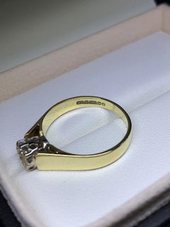 0.35ct Diamond chunky solitaire engagement ring 18ct yellow gold 3.7g