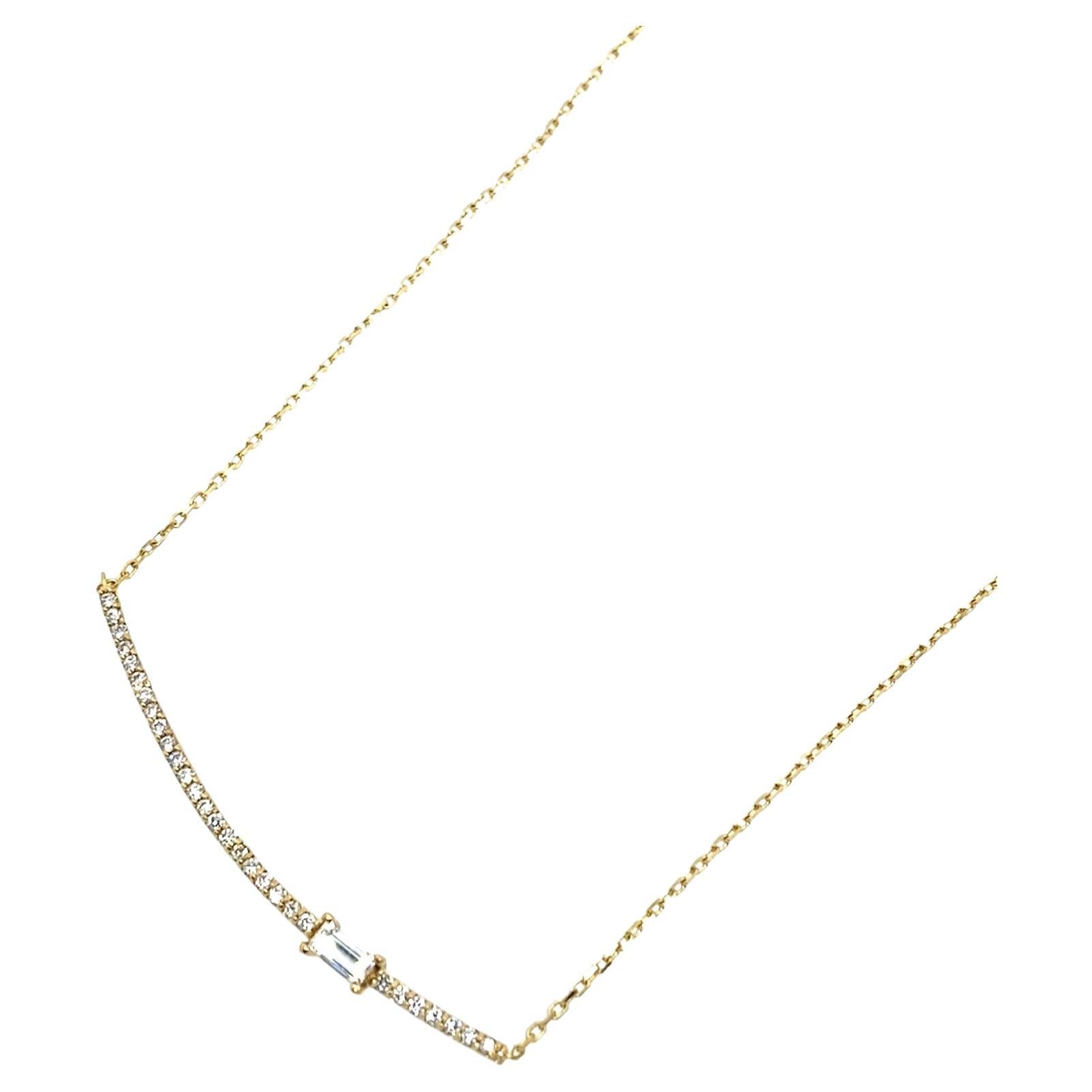 0,35 Karat Diamant-Halskette aus 18 Karat Gelbgold im Angebot