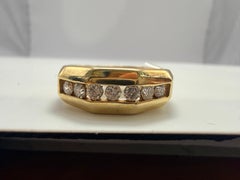 0.35ct Diamond wedding band 14KT gold channel set diamond ring