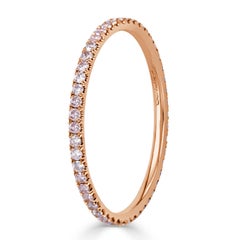 0,35ct Fancy Pink Round Brilliant Cut Diamant Eternity Band