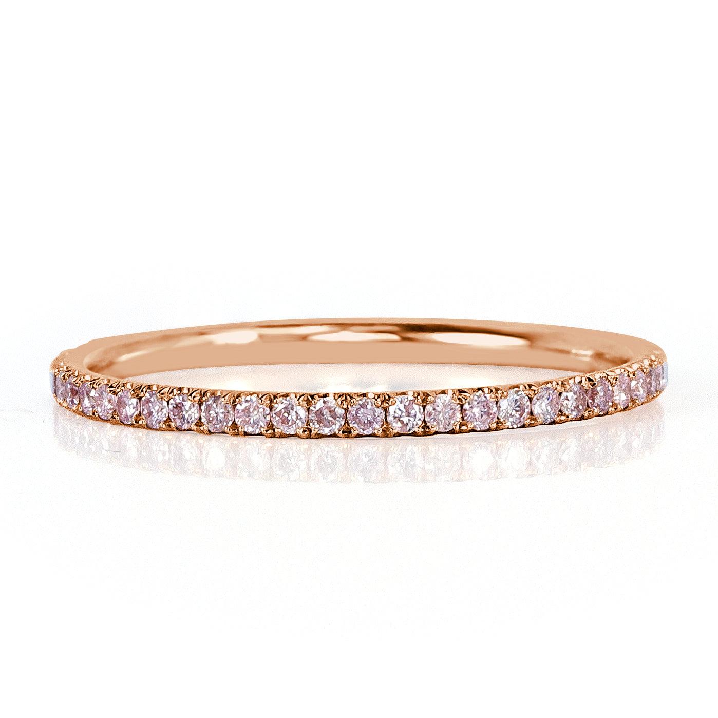 0.35ct Fancy Pink Round Brilliant Cut Diamond Eternity Band