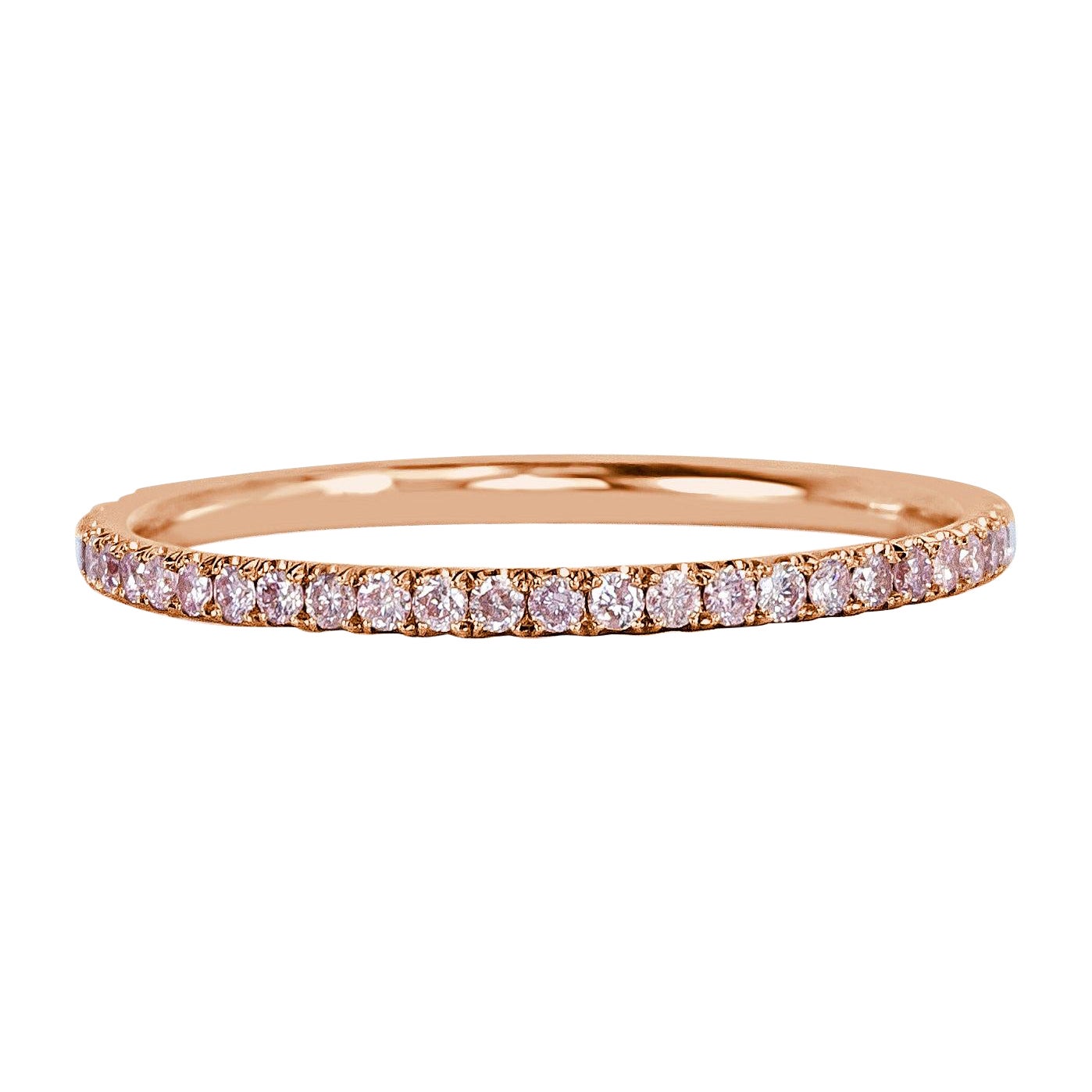 0.35ct Fancy Pink Round Brilliant Cut Diamond Eternity Band