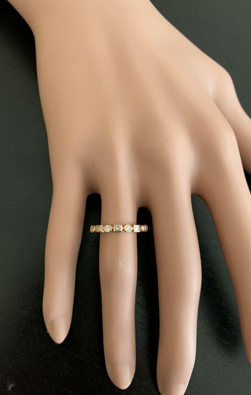 0.35 Carat Natural Diamond 14 Karat Solid Rose Gold Band Ring For Sale 5