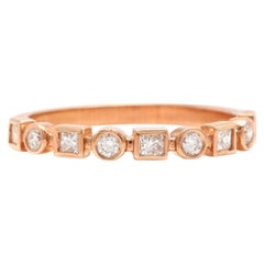 0.35 Carat Natural Diamond 14 Karat Solid Rose Gold Band Ring