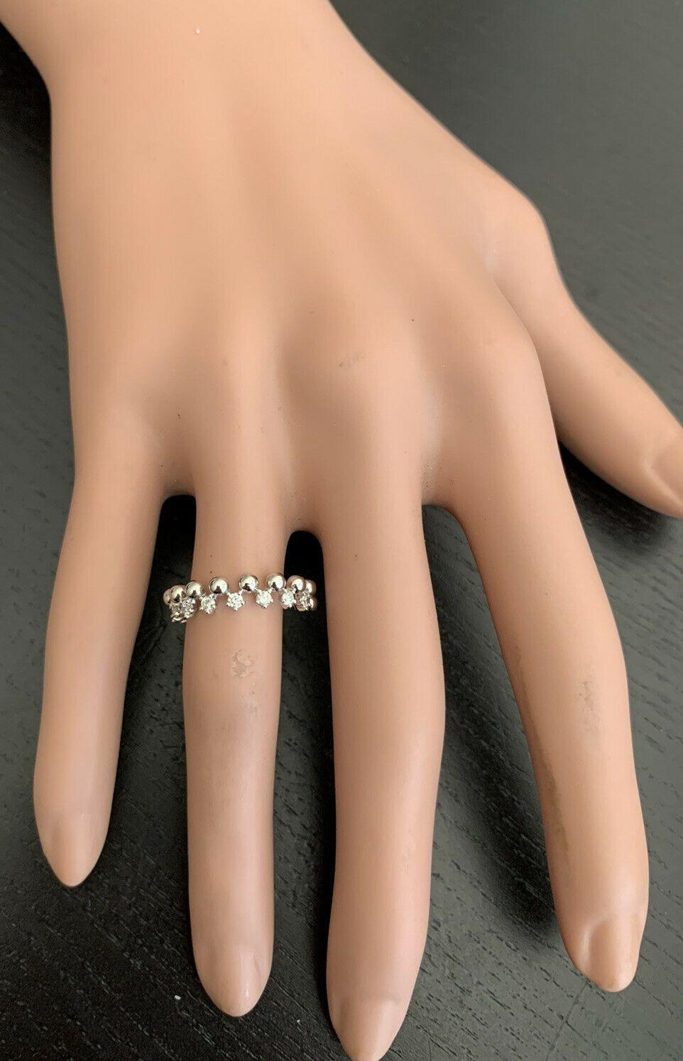 De las mujeres Anillo de oro blanco macizo de 14 quilates con un diamante natural de 0,35 quilates en venta