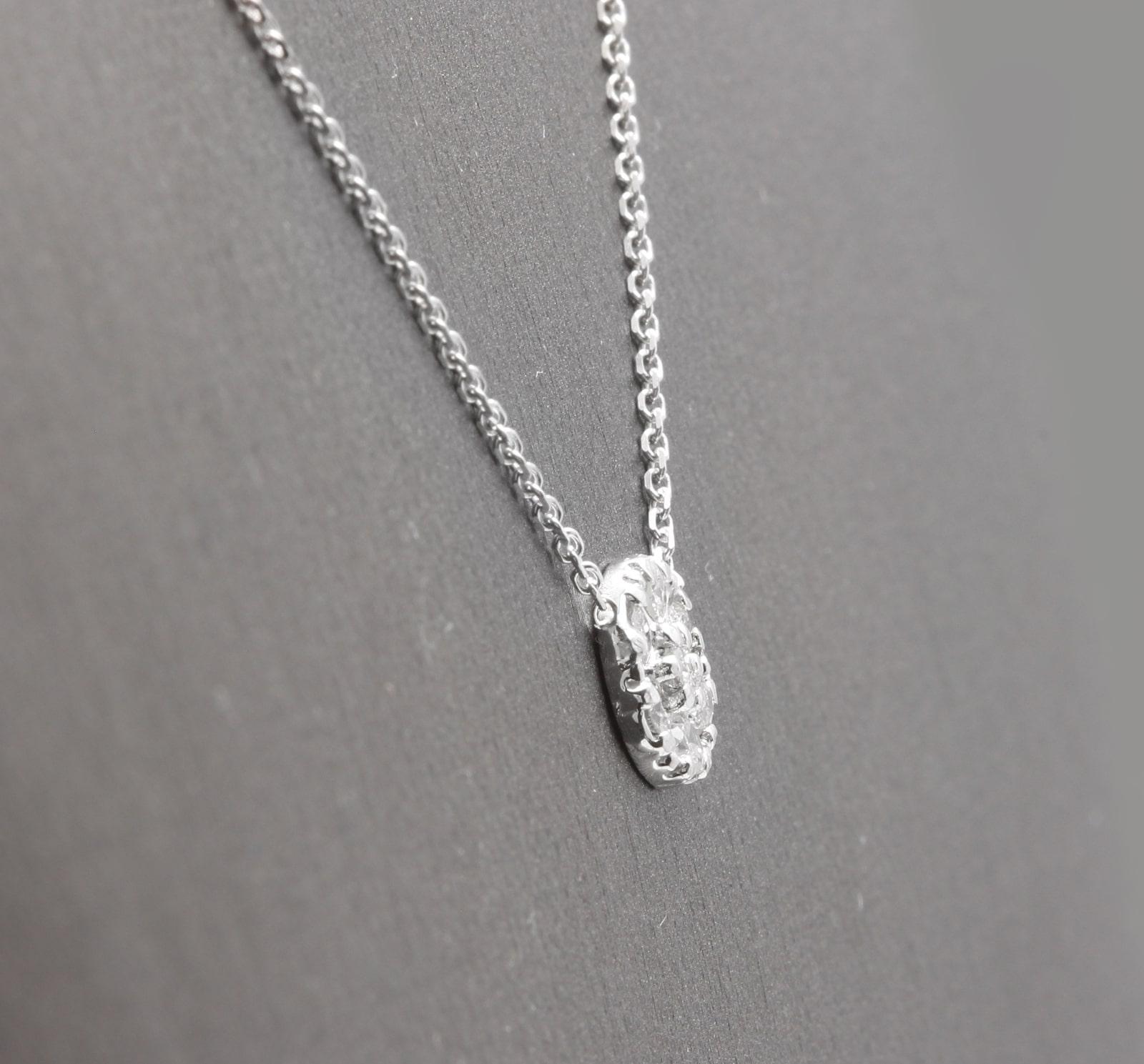 0.35 Carat Natural Diamond 14 Karat Solid White Gold Necklace Pendant In New Condition For Sale In Los Angeles, CA