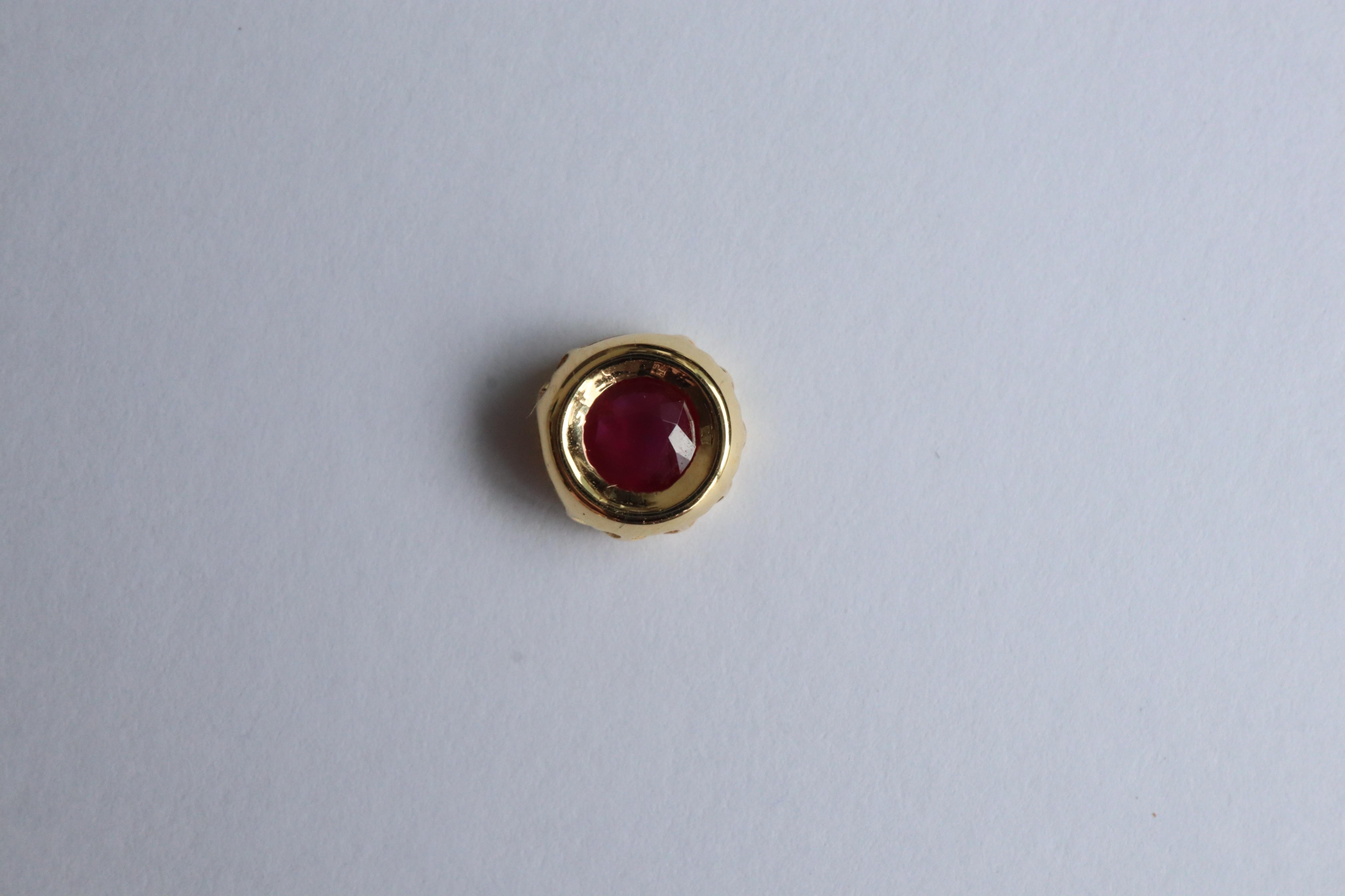 Art Deco 0.35Ct No Heat Burma Ruby Pendant in 18K gold