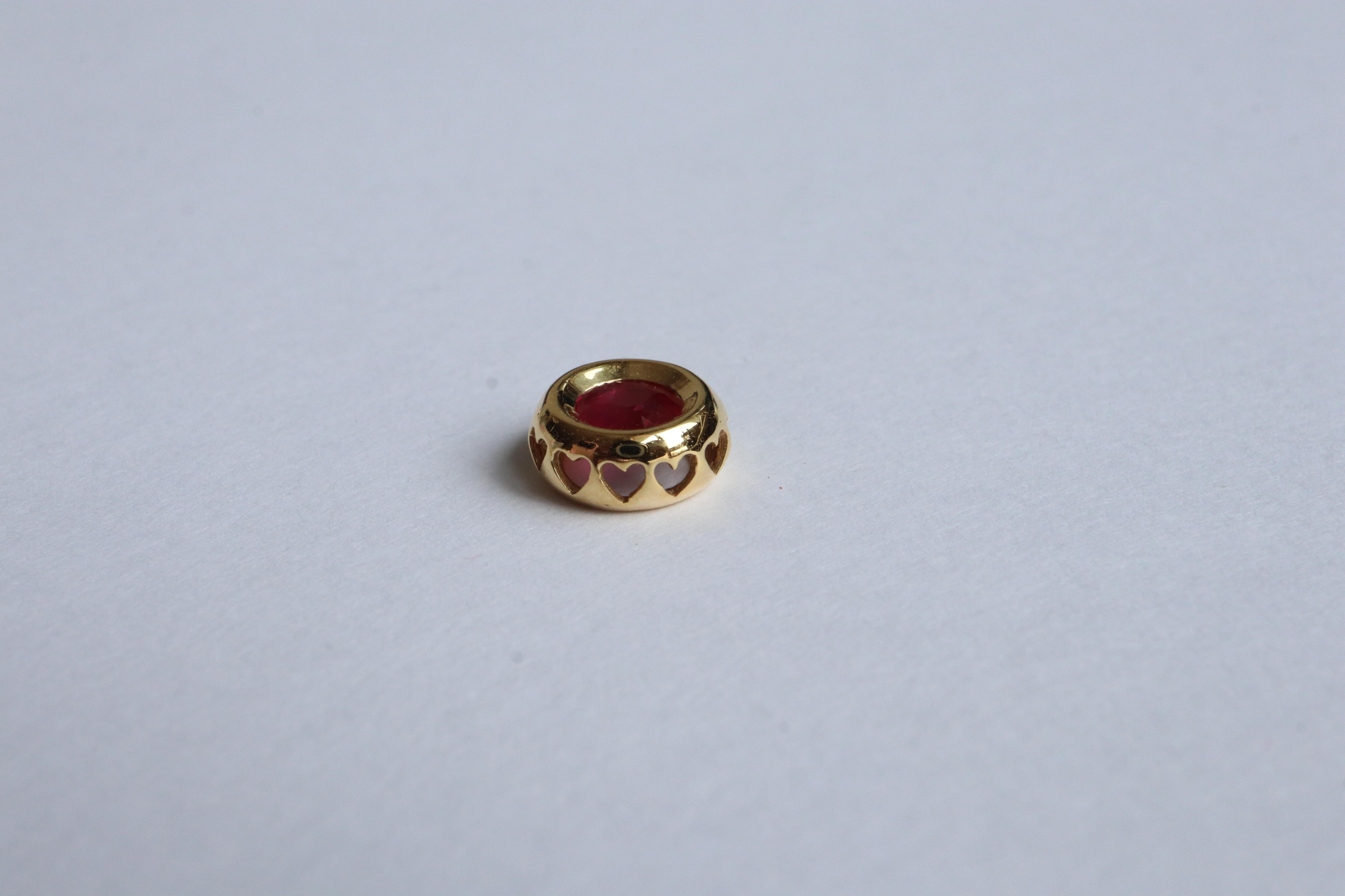 Women's 0.35Ct No Heat Burma Ruby Pendant in 18K gold