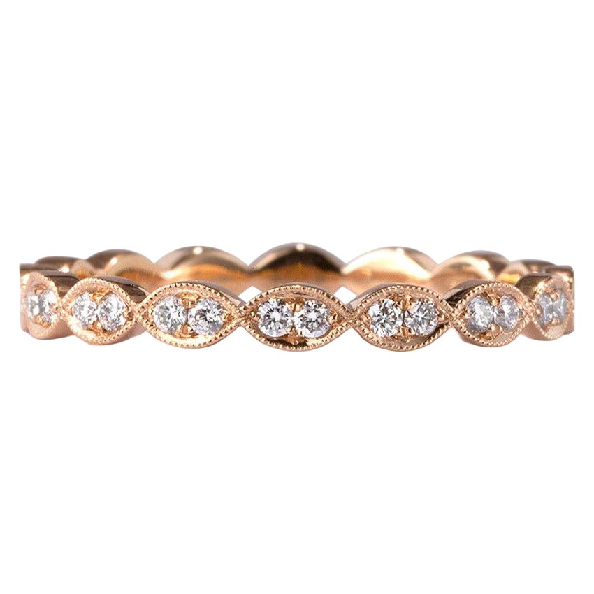 0.35ct Round Brilliant Cut Diamond Eternity Band in 18k Rose Gold