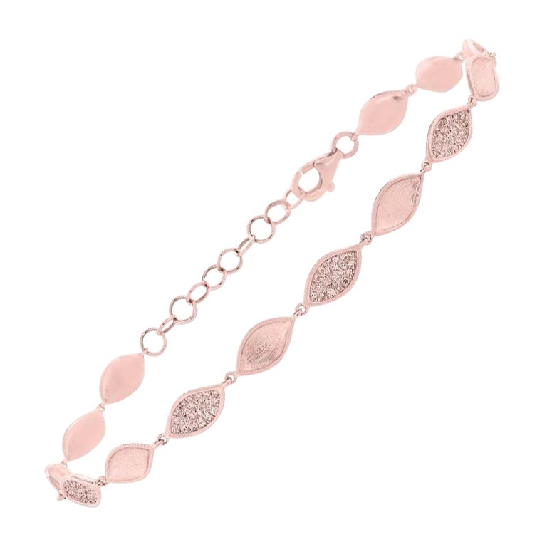 0.35ct Round Brilliant Cut Diamond Link Bracelet in 14K Rose Gold en venta